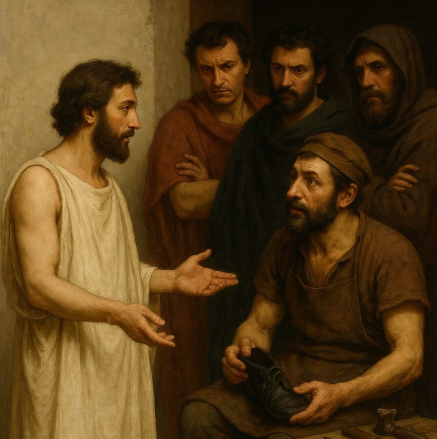 Apelle risponde al calzolaio che critica oltre le scarpe