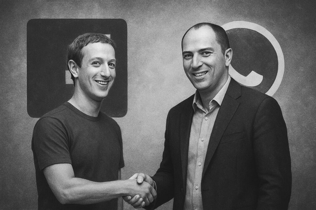 Zuckerberg e Koum, stretta di mano