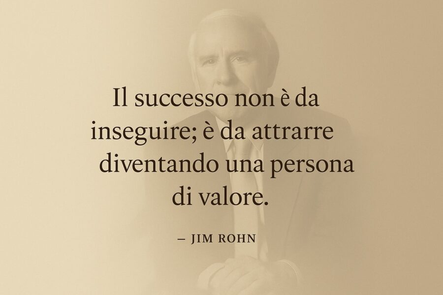 Il successo non è da inseguire; è da attrarre diventando una persona di valore. – Jim Rohn