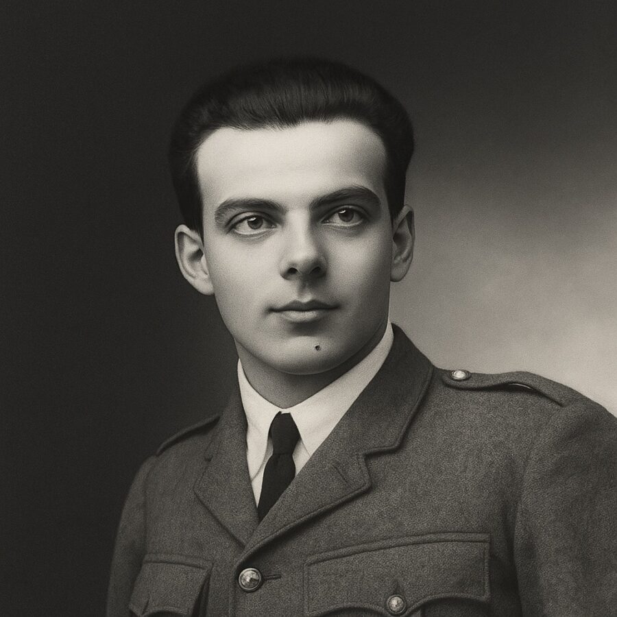 Ritratto in bianco e nero di Antoine de Saint-Exupéry, scrittore e aviatore francese, autore de Il piccolo principe, celebre per le sue frasi sulla vita, l’amore e la saggezza del cuore – Il Meglio dei Libri