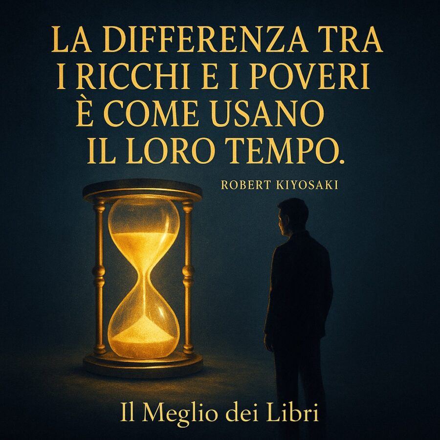 Frase di Robert Kiyosaki sulla differenza tra ricchi e poveri e l’uso del tempo – Il Meglio dei Libri