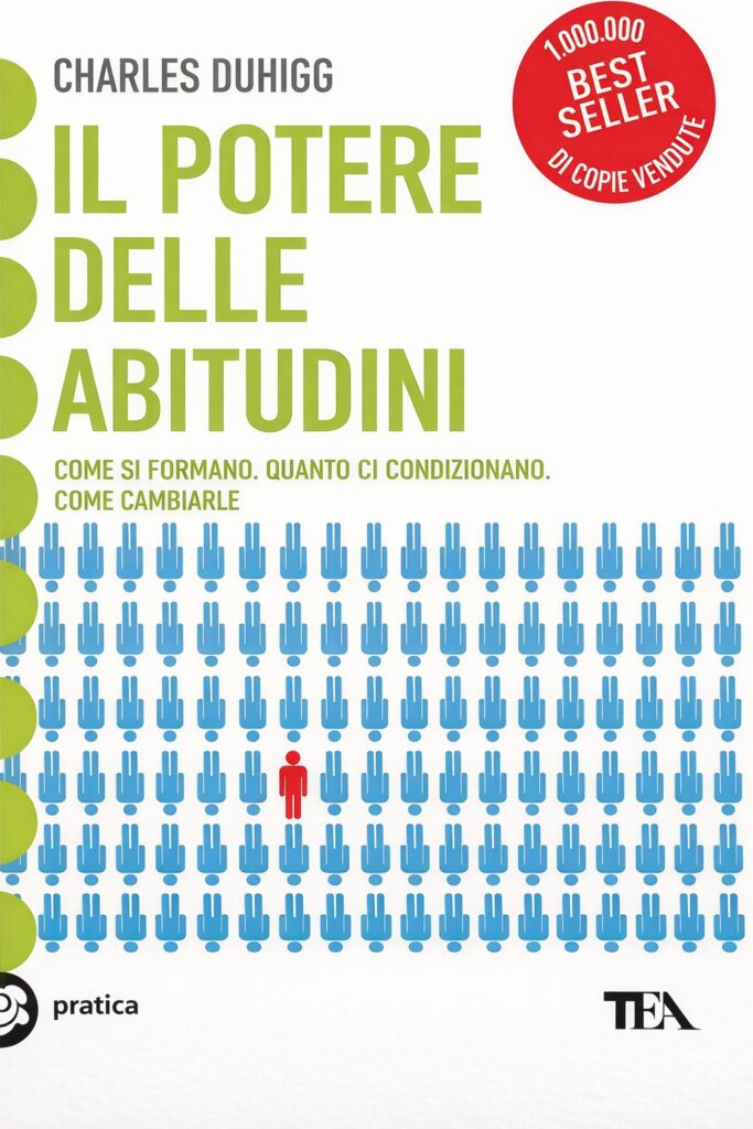 Ritratto della copertina del libro Il potere delle abitudini di Charles Duhigg, opera che spiega come si formano le abitudini, quanto influenzano il comportamento e come modificarle – Il Meglio dei Libri