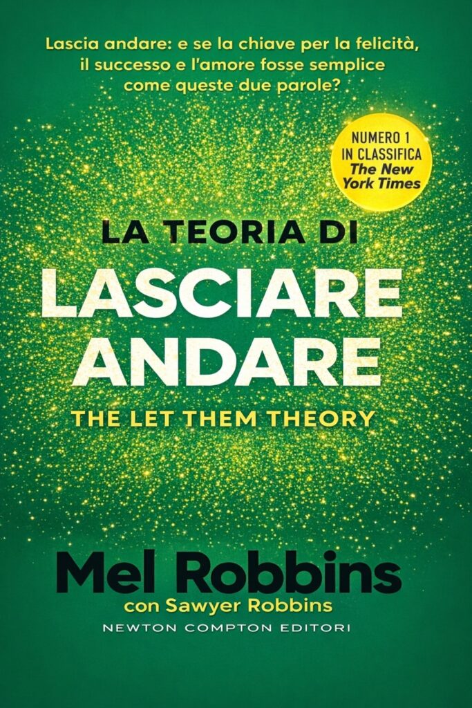 Ritratto della copertina del libro La teoria di lasciare andare di Mel Robbins e Sawyer Robbins, opera sul distacco emotivo, sul controllo personale e sulla libertà interiore – Il Meglio dei Libri