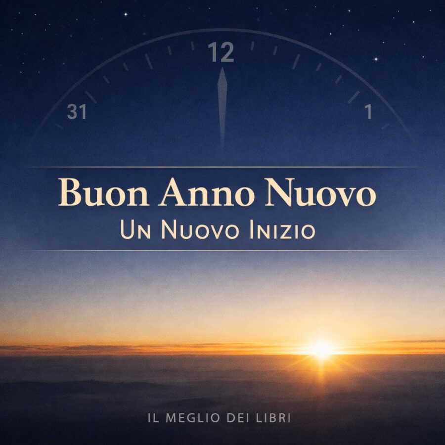 Ritratto concettuale del Capodanno con alba simbolica che rappresenta il passaggio del tempo e l’inizio di un nuovo ciclo – Il Meglio dei Libri