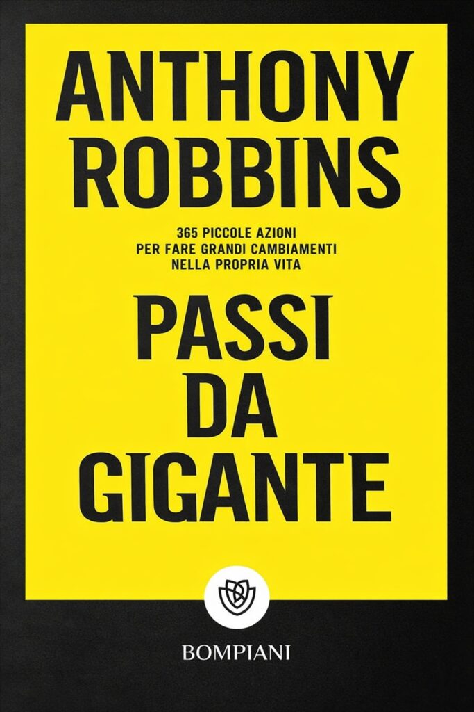 Ritratto della copertina del libro Passi da gigante di Anthony Robbins, opera sulle piccole azioni quotidiane che portano a grandi cambiamenti personali – Il Meglio dei Libri