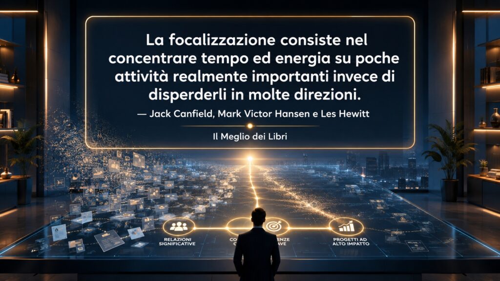 Ritratto simbolico della focalizzazione con una persona che concentra la propria attenzione su poche attività davvero importanti.