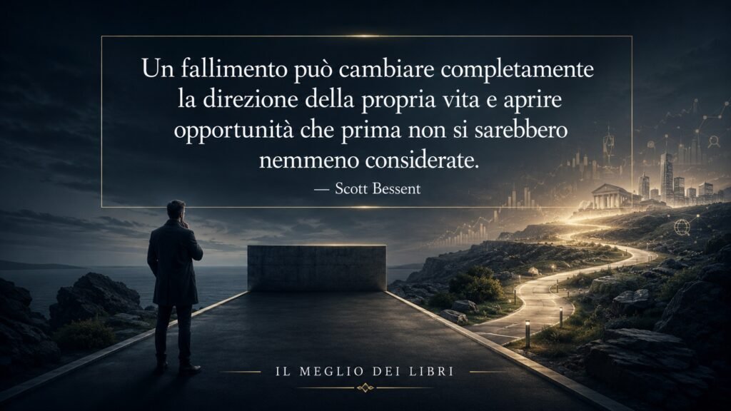 Ritratto simbolico ispirato a Scott Bessent davanti a un percorso interrotto che rivela una nuova direzione e opportunità inattese.