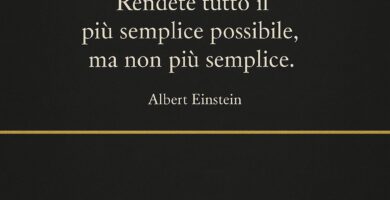 Lavagna nera con linea dorata minimalista e citazione di Albert Einstein sulla semplicità – Il Meglio dei Libri