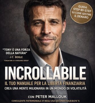 Ritratto della copertina del libro Incrollabile di Anthony Robbins e Peter Mallouk, manuale sulla libertà finanziaria, la gestione del rischio e la disciplina emotiva negli investimenti – Il Meglio dei Libri