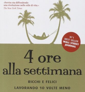 Ritratto della copertina del libro 4 ore alla settimana. Ricchi e felici lavorando 10 volte meno di Timothy Ferriss, dedicato a produttività, libertà finanziaria e lavoro intelligente – Il Meglio dei Libri