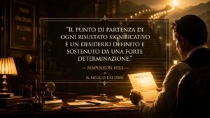 Il punto di partenza di ogni risultato significativo è un desiderio definito e sostenuto da una forte determinazione. – Napoleon Hill