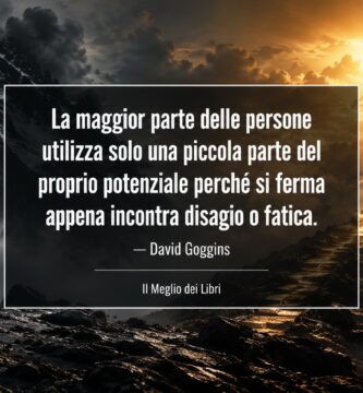Ritratto simbolico ispirato a David Goggins con percorso di resilienza e frase sul potenziale nascosto oltre la fatica.
