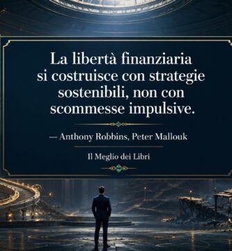 Rappresentazione simbolica ispirata ad Anthony Robbins e Peter Mallouk con un sistema stabile che rappresenta la costruzione della libertà finanziaria.