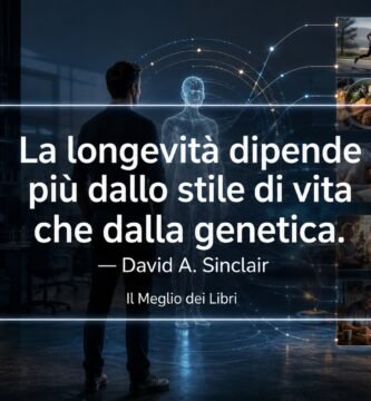 Ritratto simbolico ispirato a David A. Sinclair sul rapporto tra stile di vita, genetica e longevità.