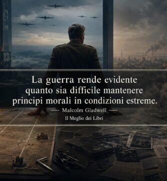 Ritratto simbolico del dilemma tra principi morali e necessità della guerra, ispirato a Bomber Mafia di Malcolm Gladwell.